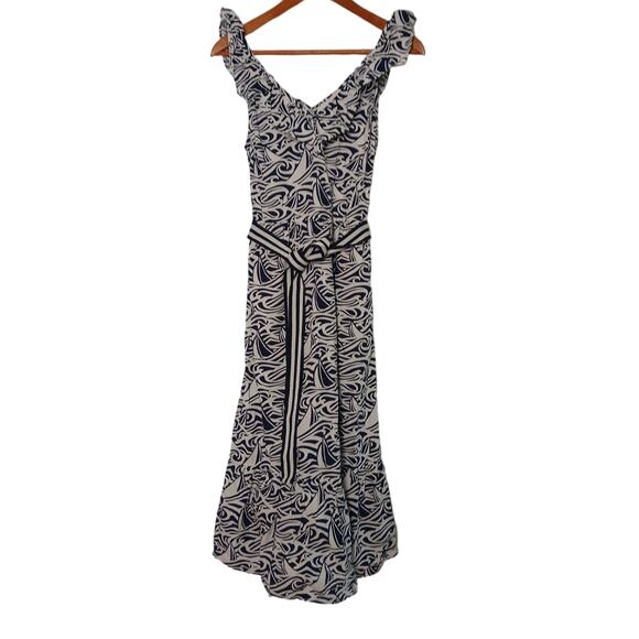Vineyard Vines Target sailboat dress ruffle blue white midi maxi Small - Picture 1 of 10